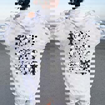 Coquette Soccer Bows Game Day Soccer Mama Mom Cheer Girls Women Oversized Hoodie Back Print | Seseable UK