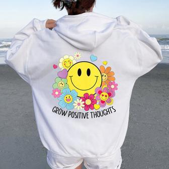 Cultivez Des Pensées Positives Jauneourire Fleurs Enfants Filles Sweat à capuche oversize pour femme avec imprimé dans le dos - Cadeauxyz