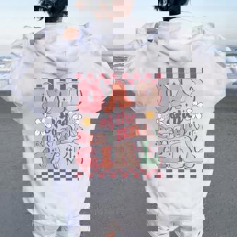 Dad Of The Birthday Girl Retro Family Groovy Birthday Party Women Oversized Hoodie Back Print | Mazezy