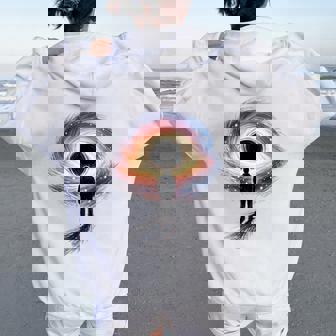 Donna Illustrazione Galassia Conagoma Umana Effetto Carboncino Con Collo A Felpa con cappuccio oversize da donna con stampa posteriore - Novitaregali