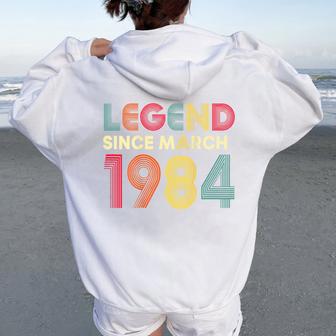 En La Parte Trasera Leyenda Marzo 1984 42 Cumpleaños Es 42 Años Women Oversized Hoodie Back Print - Regaloses