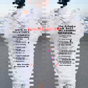 Evjf Liste Jeux Enterrement Deie De Jeune Fille Mariée Sweat à capuche oversize pour femme avec imprimé dans le dos - Cadeauxyz