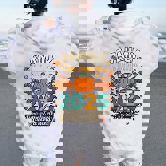 Family Crew Thanksgiving 2025 Turkey Matching Women Women Oversized Hoodie Back Print - Seseable