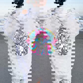 Fata Ragazza Arcobaleno Unicorno Felpa con cappuccio oversize da donna con stampa posteriore - Novitaregali