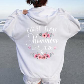 First Time Mommom 2026 Soon To Be Mom Pregnancy Women Oversized Hoodie Back Print - Thegiftio UK