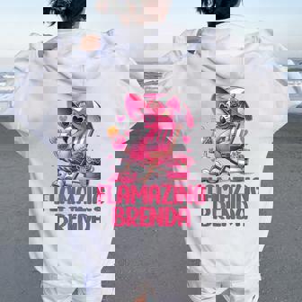 Flamazing Brenda Pink Flamingo Tropical Beach Scene Women's Women Oversized Hoodie Back Print - Thegiftio