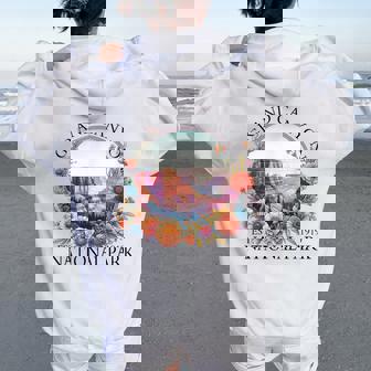 Floral Grand Canyon National Park Hiking Camping Outdoor Women Oversized Hoodie Back Print - Thegiftio