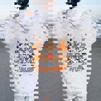 Friendsgiving With My Gnomies Thanksgiving Gnome Women Oversized Hoodie Back Print - Thegiftio