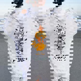 F-Caw-F Chicken Bird F-Caw-F Graphic For Man Woman Women Oversized Hoodie Back Print | Seseable FR