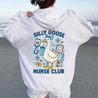 Silly Goose Nurse Club Nursing Humor Women Oversized Hoodie Back Print - Thegiftio UK