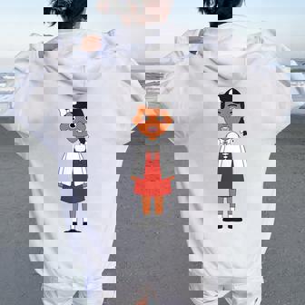 Goes To School Brave Girl Black History Month African Women Oversized Hoodie Back Print - Thegiftio