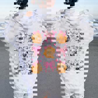 Golden Doodle Goldendoodle Dog Mom Girl Coquette Bow Pink Women Oversized Hoodie Back Print | Mazezy