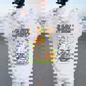 Grandma Of The Wild One 1St Bday Boy Safari Woodland Women Oversized Hoodie Back Print | Seseable FR