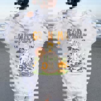 Grandma Of The Wild One 1St Birthday Boy Safari Lover Women Oversized Hoodie Back Print | Seseable UK