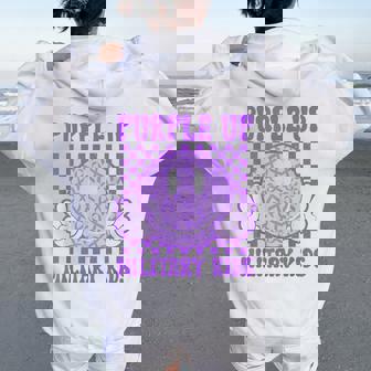 Groovy Smile Face Proud Military Childs Month Boys Girls Women Oversized Hoodie Back Print - Seseable