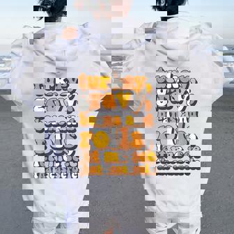 Groovy Turkey Gravy Beans And Rolls Casserole Thanksgiving Women Oversized Hoodie Back Print - Thegiftio