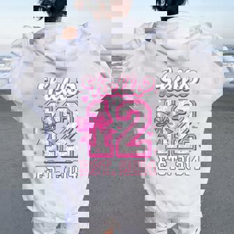 Hello Twelve Est 2014 12Th Birthday Coquette 12 Year Girl Women Oversized Hoodie Back Print - Seseable