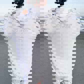 Hombres Dios Favorito Chica Cristiana Es Hijo Hermano Niño Women Oversized Hoodie Back Print - Regaloses