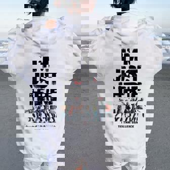 I'm Just Here To Thriller Dance Zombie Halloween Men Women Oversized Hoodie Back Print | Mazezy