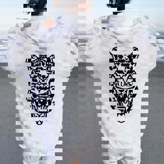 Jaguar Polygon Fantasy Animal Hombres Es Niños Niñas Jaguar Women Oversized Hoodie Back Print - Regaloses