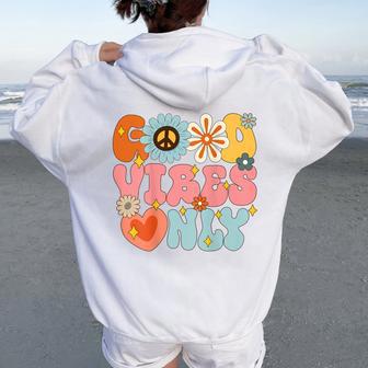 Jolie Chemise Groovy Pour S Et Enfants Filles Des Années 70 Daisy Flower Girl Sweat à capuche oversize pour femme avec imprimé dans le dos - Cadeauxyz