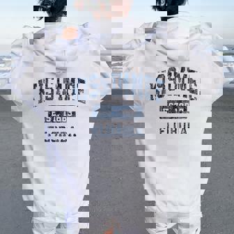 Kissimmee Florida Fl Vintage Established Sports Women Oversized Hoodie Back Print | Mazezy