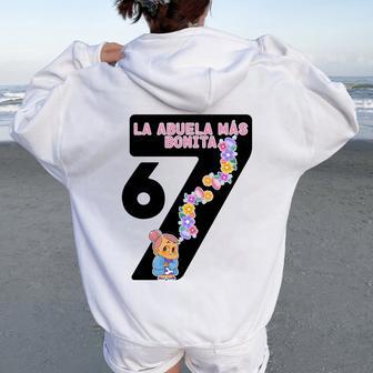 La Abuela Más Bonita Mom 67 Grandma Mother's Day Cute Tri-Blend Women Oversized Hoodie Back Print - Thegiftio UK