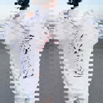 Lapin Lapin Cerisier Japonais Garçons Et Filles Sweat à capuche oversize pour femme avec imprimé dans le dos - Cadeauxyz