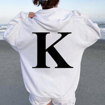 Letra K Cuello Women Oversized Hoodie Back Print - Regaloses
