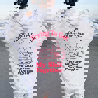 Litter's Full Cat Humor Meme Cat Mom Cat Dad Cat Lover Women Oversized Hoodie Back Print | Mazezy