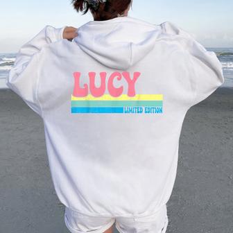 Lucy Nombre Personalizado Linda Idea Groovy Es Lucy Women Oversized Hoodie Back Print - Regaloses
