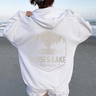 Moses Lake Washington Outdoors Vintage Women Oversized Hoodie Back Print - Thegiftio UK