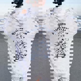 Off To Praise The Lord Christian Cat Faith Humor Women Oversized Hoodie Back Print - Seseable