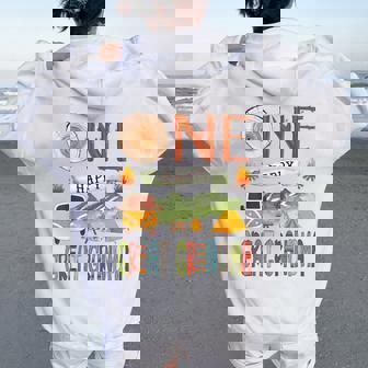 One Happy Great Grandma Camper 1St Birthday Boy Camping Women Oversized Hoodie Back Print | Mazezy