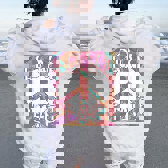 - Peaceign Love Années 60 70 Motif Hippie Hommes Et S Sweat à capuche oversize pour femme avec imprimé dans le dos - Cadeauxyz