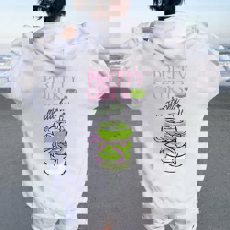 Pretty Girls Drink Matcha Green Tea Costume Women Oversized Hoodie Back Print | Mazezy