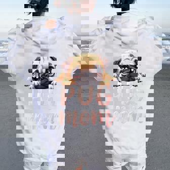 Pug Mom Dog Pug Mama Cute Puppy Women Oversized Hoodie Back Print | Seseable UK