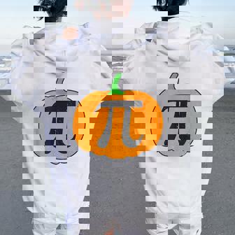 Pumpkin Pie Math Costume Pumpkin Pi Math Teacher Halloween Women Oversized Hoodie Back Print - Thegiftio