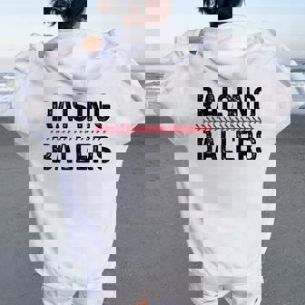 Raising Ballers Mom Baseball Women Oversized Hoodie Back Print | Seseable CA