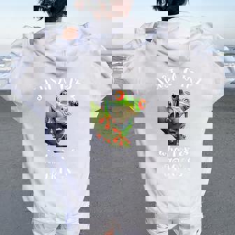 Red Eyed Tree Frog Just A Girl Who Love Rainforest Amphibian Women Oversized Hoodie Back Print - Thegiftio