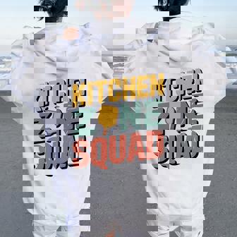 Retro Faded Pickleball Humor Kitchen Zone Squad Tri-Blend Women Oversized Hoodie Back Print | Mazezy