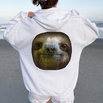 Sloth Face Sloths Costume Women Oversized Hoodie Back Print - Thegiftio UK
