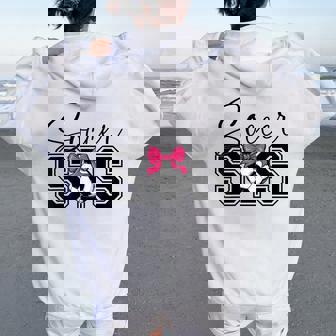 Soccer Sister Heart Big Sister Little Swing Women Oversized Hoodie Back Print - Thegiftio