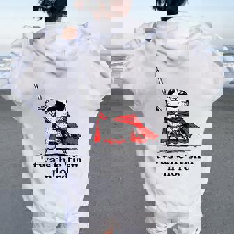 T'was The 'Tism M'lord Medieval Frog Autism Women Women Oversized Hoodie Back Print | Seseable CA