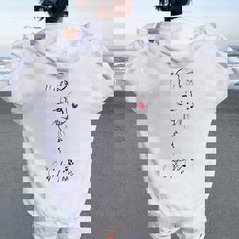 Vintage Retro Cat Mom Cat Owner Mom Mother's Day Women Women Oversized Hoodie Back Print - Thegiftio