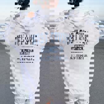 West Covina California Ca Vintage Established Women Oversized Hoodie Back Print | Mazezy