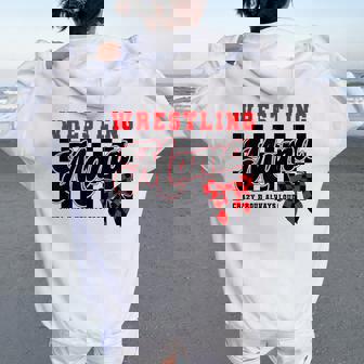 Wrestling Mom Mama Wrestle Wrestler Women Oversized Hoodie Back Print - Thegiftio