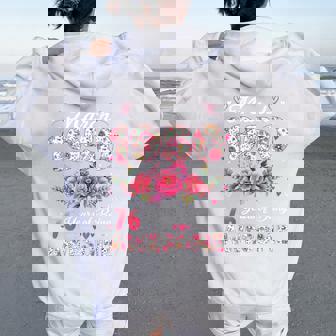 オンバック 76歳 1950年3月 花柄 76歳の誕生日 レディース オーバーサイズ パーカー バックプリント - Kawaiitshirt