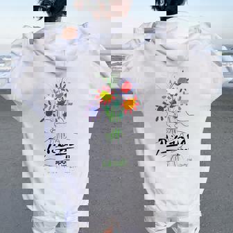 パブロ・ピカソ 平和の花 作品 描画 Papl2192 レディース オーバーサイズ パーカー バックプリント - Kawaiitshirt