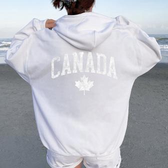 ヴィンテージ カナダ国旗 お土産 男の子 女の子 レトロ カナダ国旗 レディース オーバーサイズ パーカー バックプリント - Kawaiitshirt